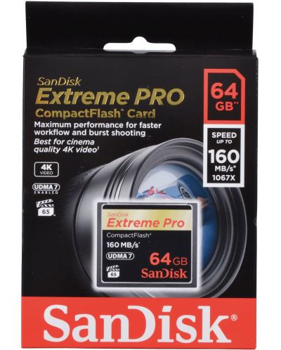 Карта памет SanDisk - Extreme PRO, 64GB, CF, UDMA 7 - 2